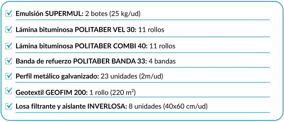 Sistema de cubierta plana transitable inverlosa