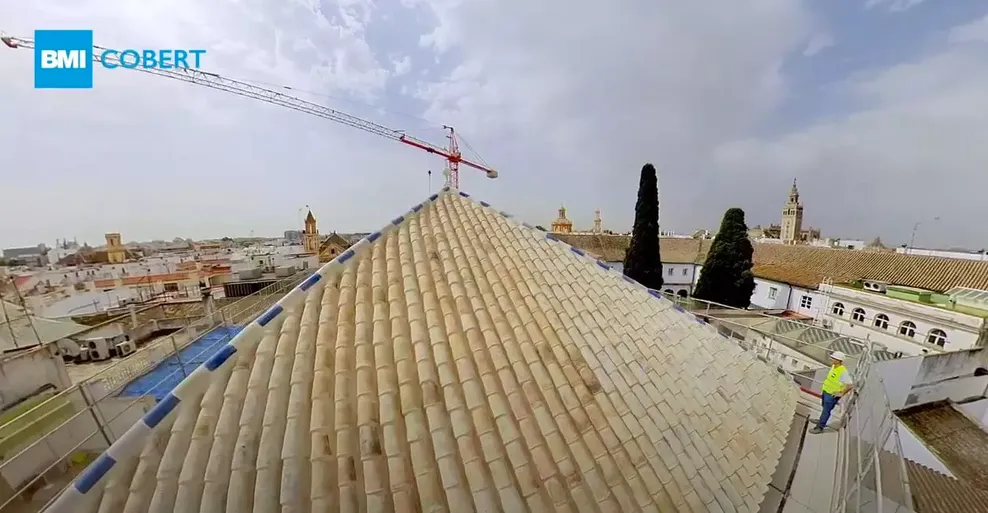 Cubierta Convento Madre de Dios en Sevilla rehabilitada con sistema industrializado BMI