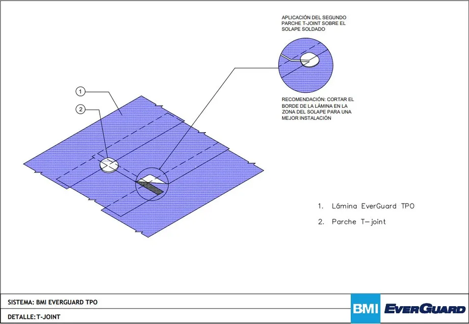Parche TPO T-Joint para juntas en T para puntos singulares